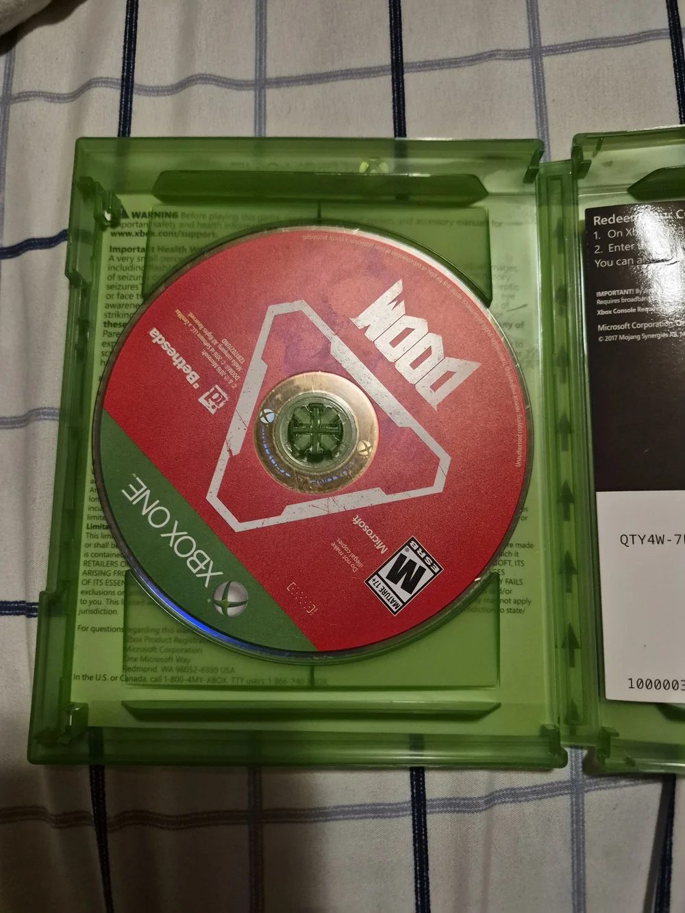 Microsoft Xbox One Red Doom Game Disc